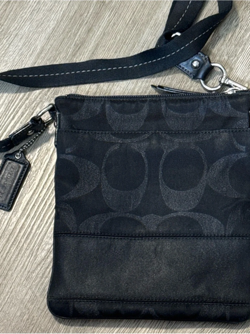 Coach Black Signature Crossbody Messenger Bag